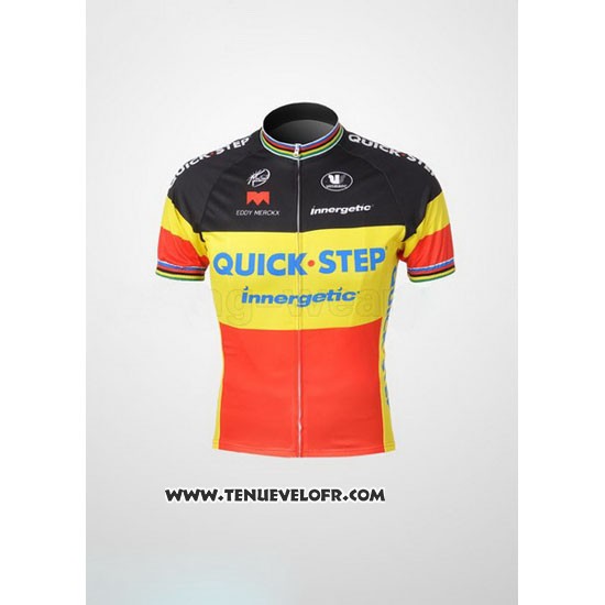 2010 Maillot Ciclismo Quick Step Champion Belgique Manches Courtes et Cuissard